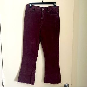 URBAN OUTFITTERS Maroon corduroy boot cut pants